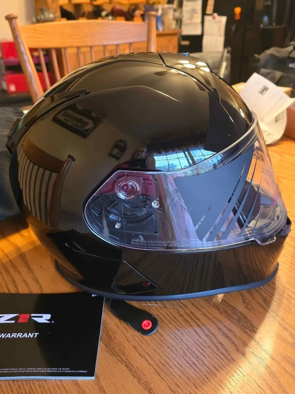 Black Full-Face Motorcycle Helmet with Clear Visor